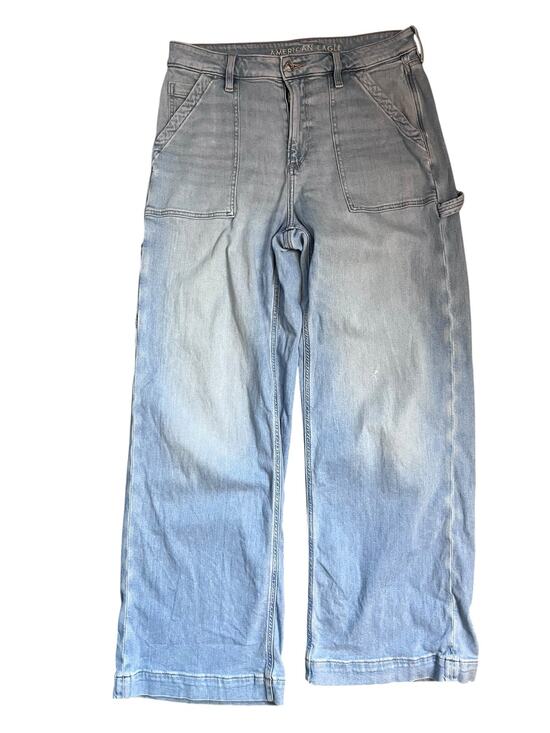 American Eagle Outfitters Denim - American Eagle Super High Rise Baggy Wide Leg Jeans 10 Carpenter Cargo Pockets